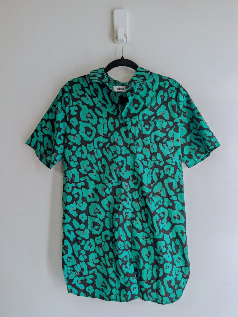 Minimum brand green cheetah print shirt dress